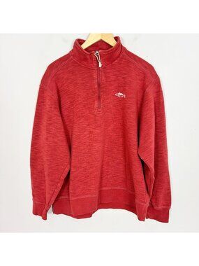 Orvis‎ 1/4 Zip Pullover Sweatshirt Heather Red Size Large Men's